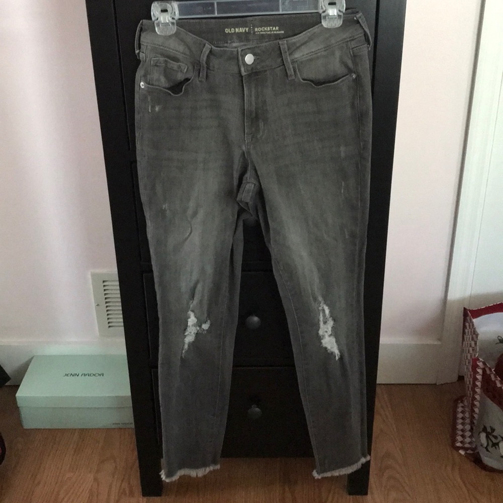 Grey distressed jeans!